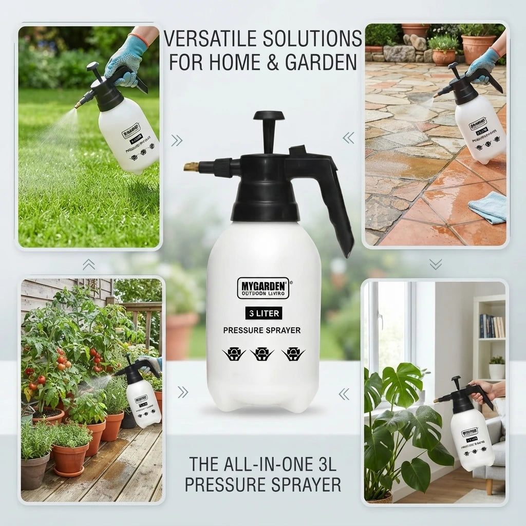 3L Pressure Sprayer – Handheld Garden Pump Sprayer with Adjustable Nozzle.
