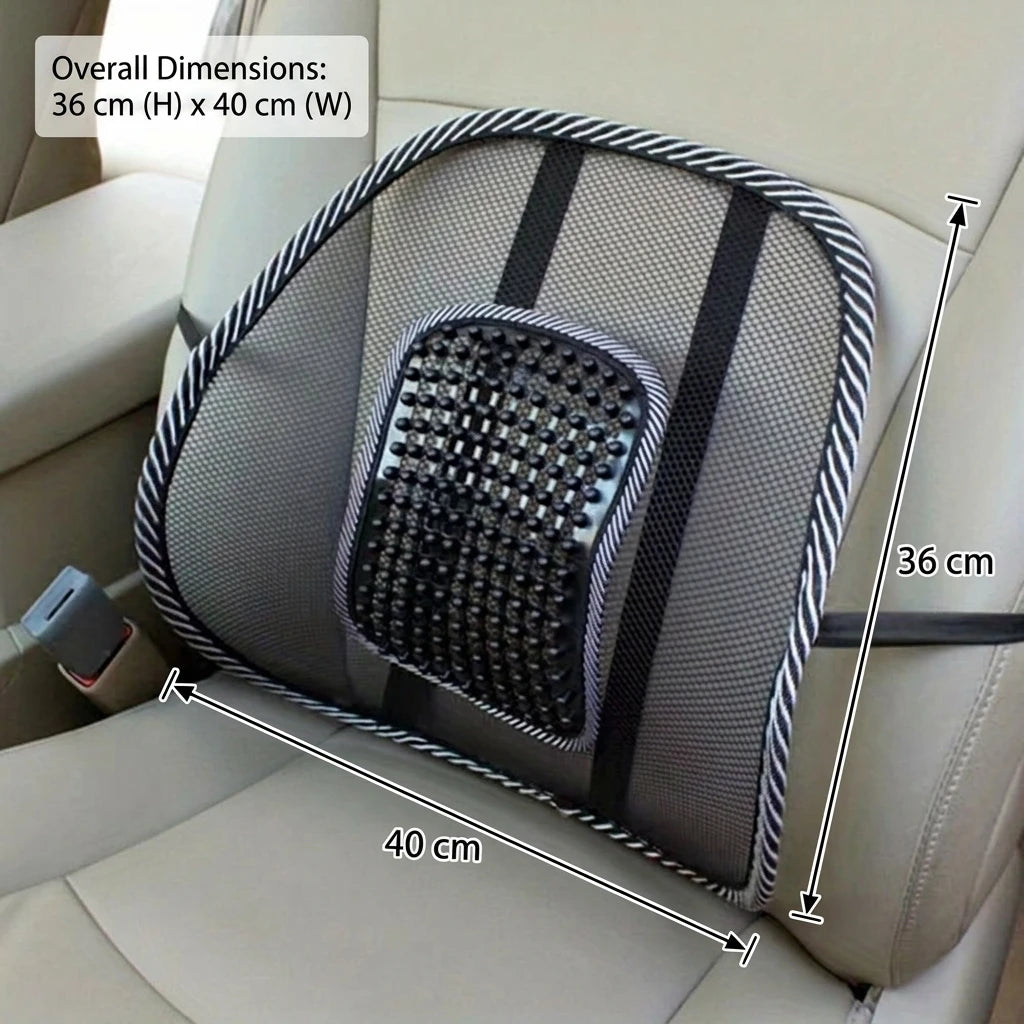 Ergonomic Mesh Back Support Cushion – Breathable Lumbar Chair Support for Car, Home & Office.