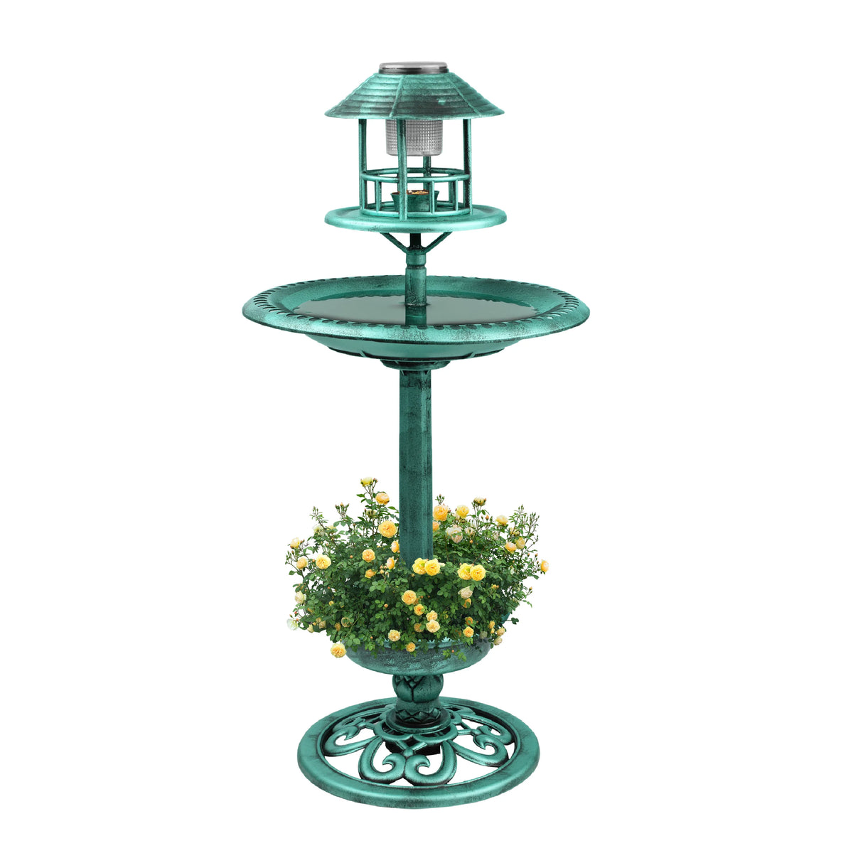 Solar Bird Bath & Feeder – Garden Bird Table with Solar Light.