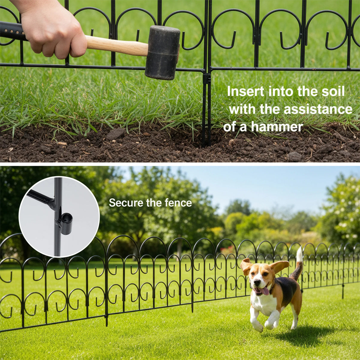 Rustproof Metal Garden Fence Panels – Flower Bed Border & Animal Barrier.