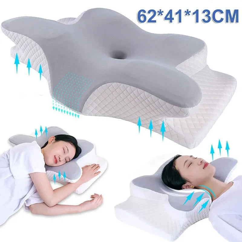 Memory Foam Cervical Pillow – Ergonomic Contoured Neck & Head Support Pillow for Sleeping.