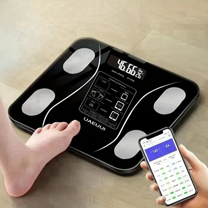 Smart Digital Bathroom Scale – Body Weight & Body Fat Monitor, Compact Electronic Fitness Scale.