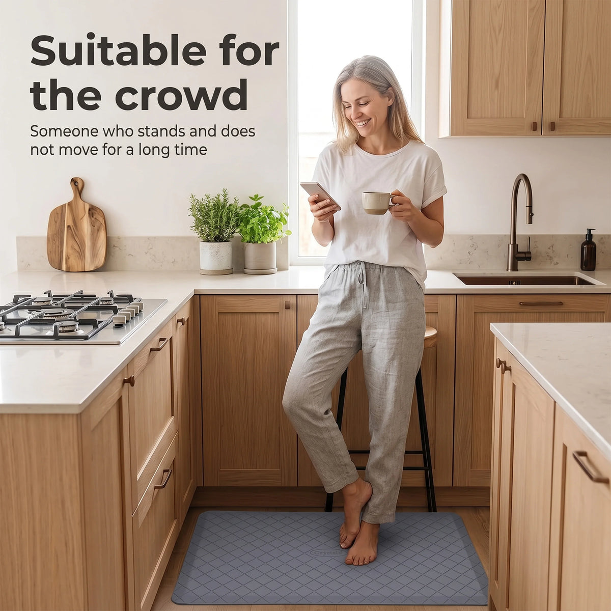 Anti-Fatigue Kitchen Mat – Non-Slip Cushioned Heavy-Duty Standing Floor Mat.