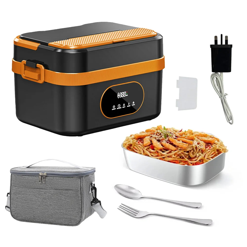 1500ml Electric Heated Lunch Box – Cordless Smart Food Warmer with Digital Control & 304 Stainless Steel Inner Container.
