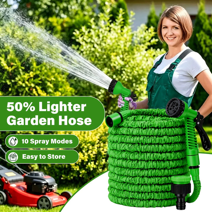 15M lightweight Expandable Garden Hose with 7-Function Spray Nozzle