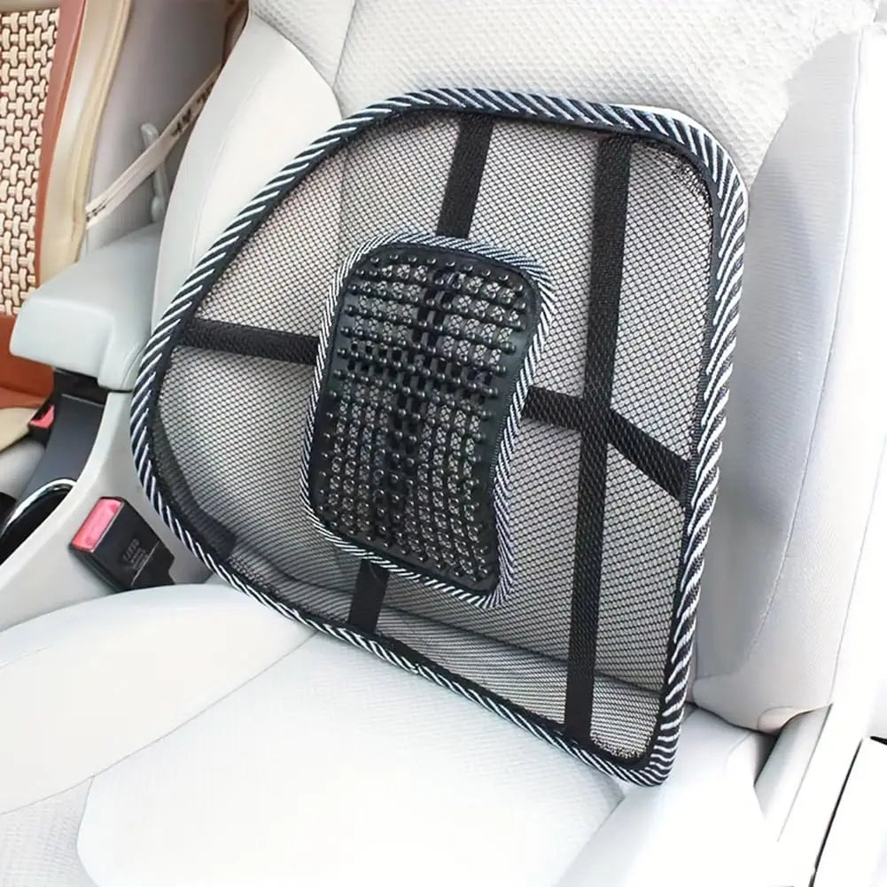 Ergonomic Mesh Back Support Cushion – Breathable Lumbar Chair Support for Car, Home & Office.