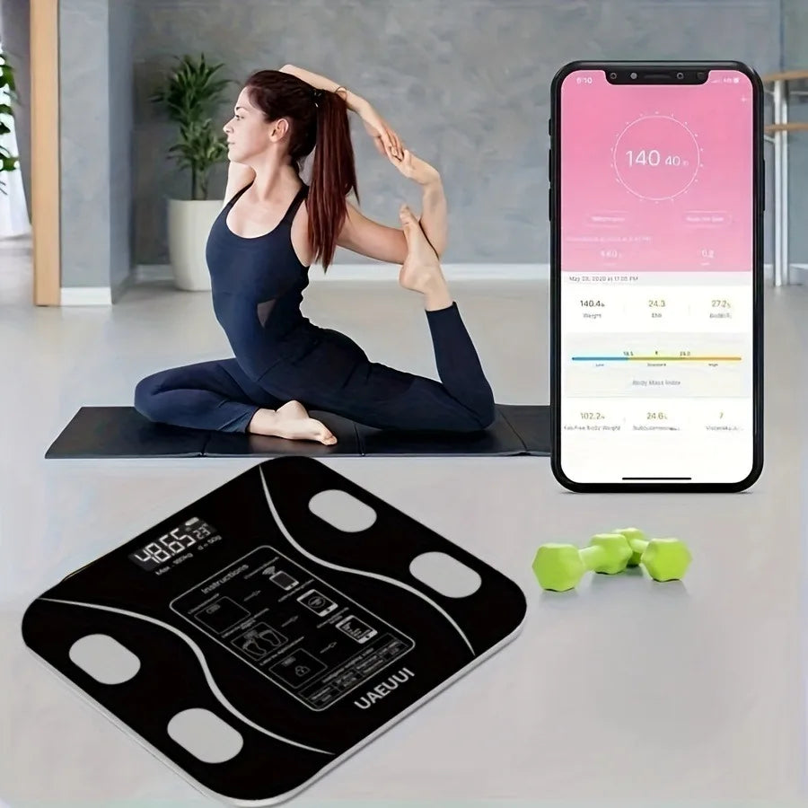 Smart Digital Bathroom Scale – Body Weight & Body Fat Monitor, Compact Electronic Fitness Scale.