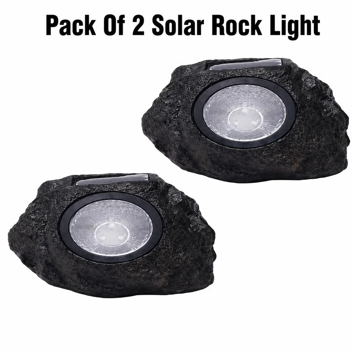 2 Pack Solar Rock Lights Outdoor Garden Landscape Stone Lights.