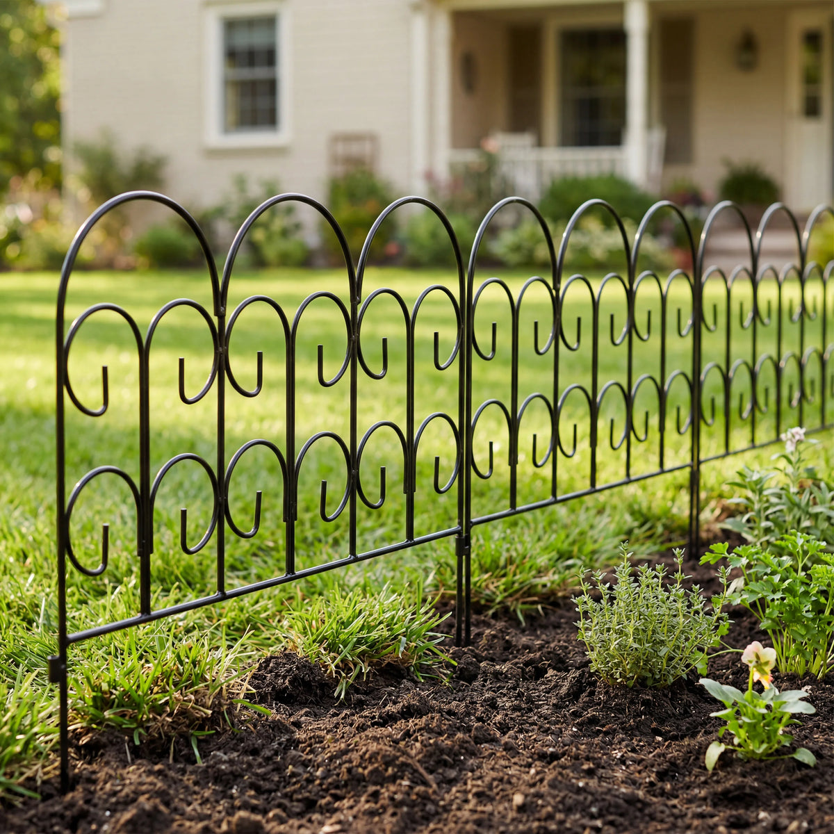 Rustproof Metal Garden Fence Panels – Flower Bed Border & Animal Barrier.