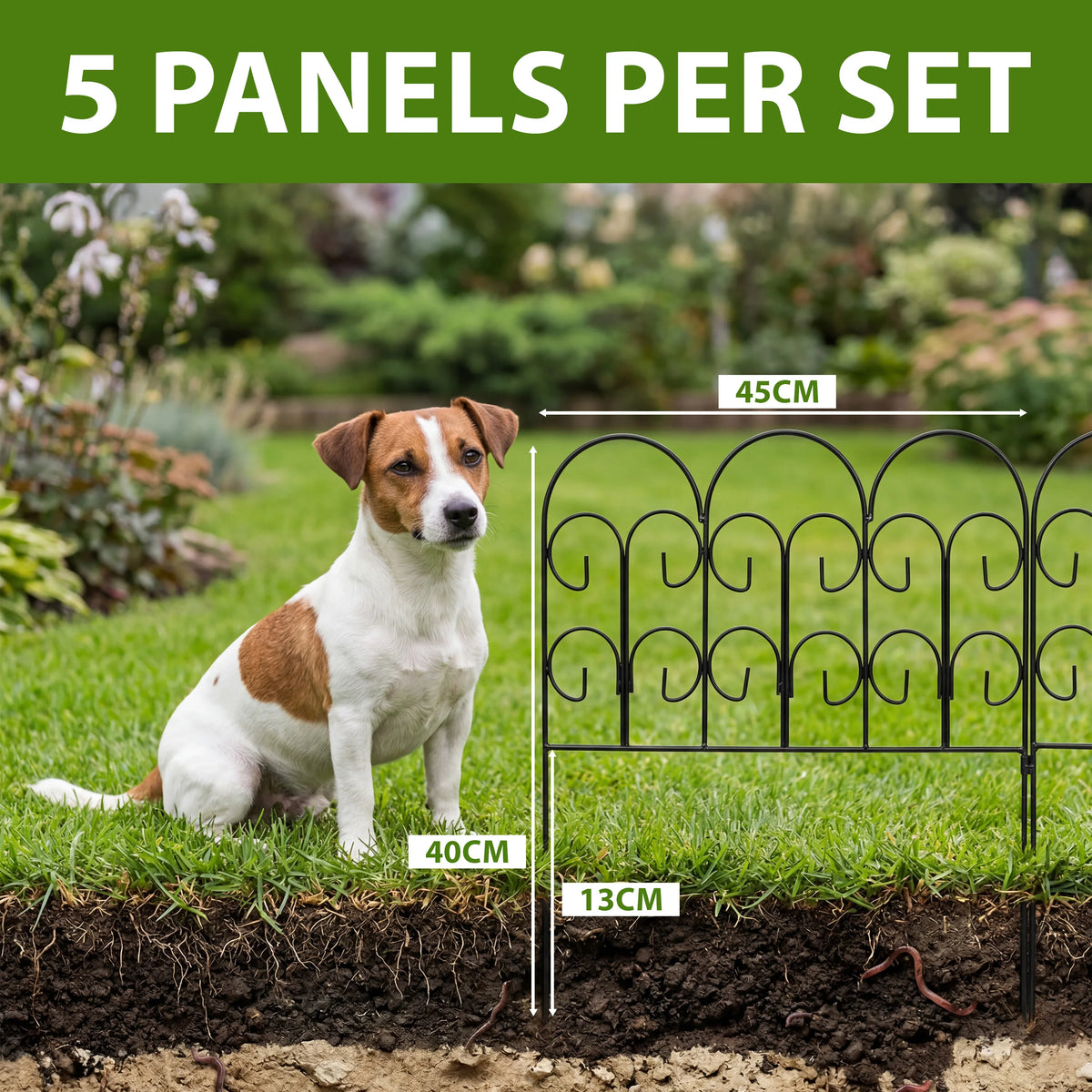 Rustproof Metal Garden Fence Panels – Flower Bed Border & Animal Barrier.