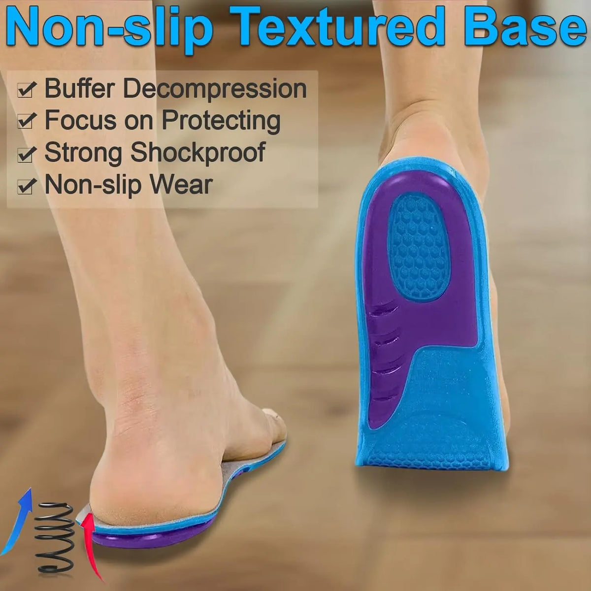 Gel Orthopaedic Insoles with Arch Support & Shock Absorption – Unisex