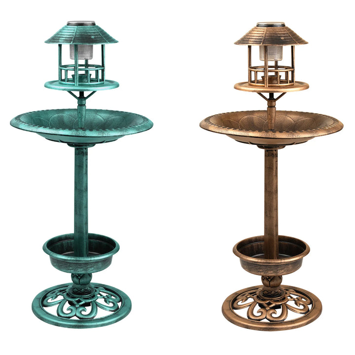 Solar Bird Bath & Feeder – Garden Bird Table with Solar Light.
