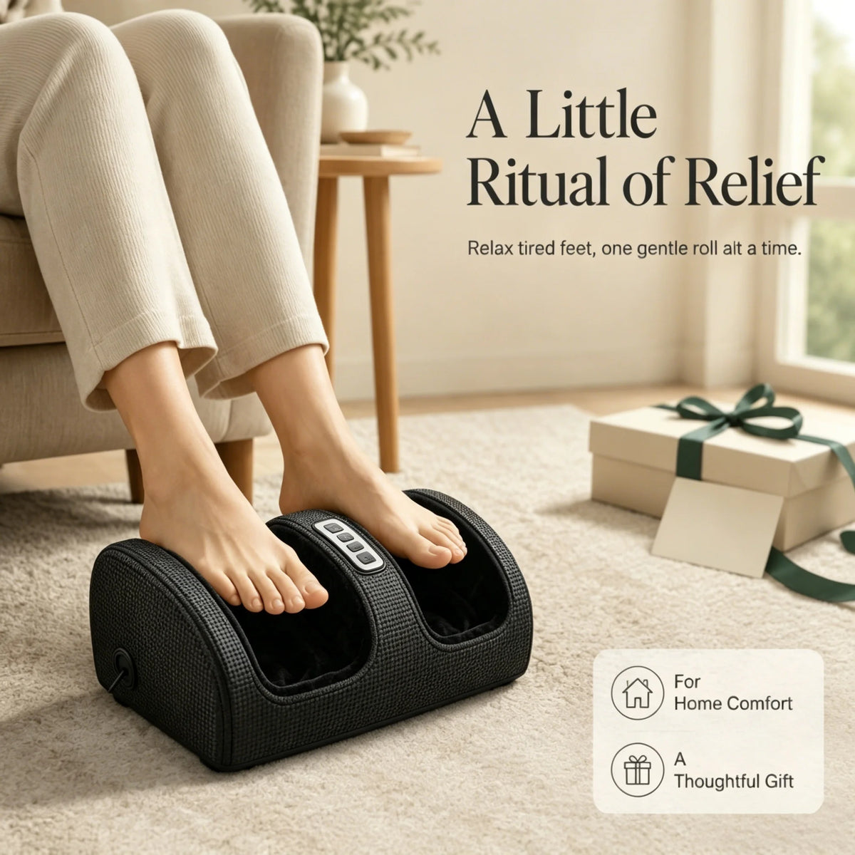 Electric Heated Foot Massager – Relaxing Foot Massage Machine with Heat.