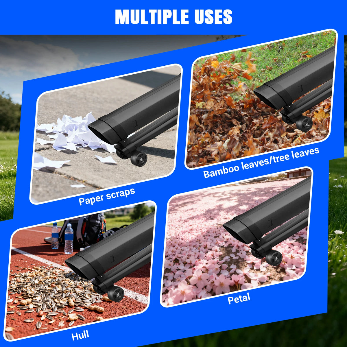 6000W 3-in-1 Electric Leaf Blower, Vacuum & Mulcher – 6-Speed Garden Vacuum with Wheels & Collection Bag.