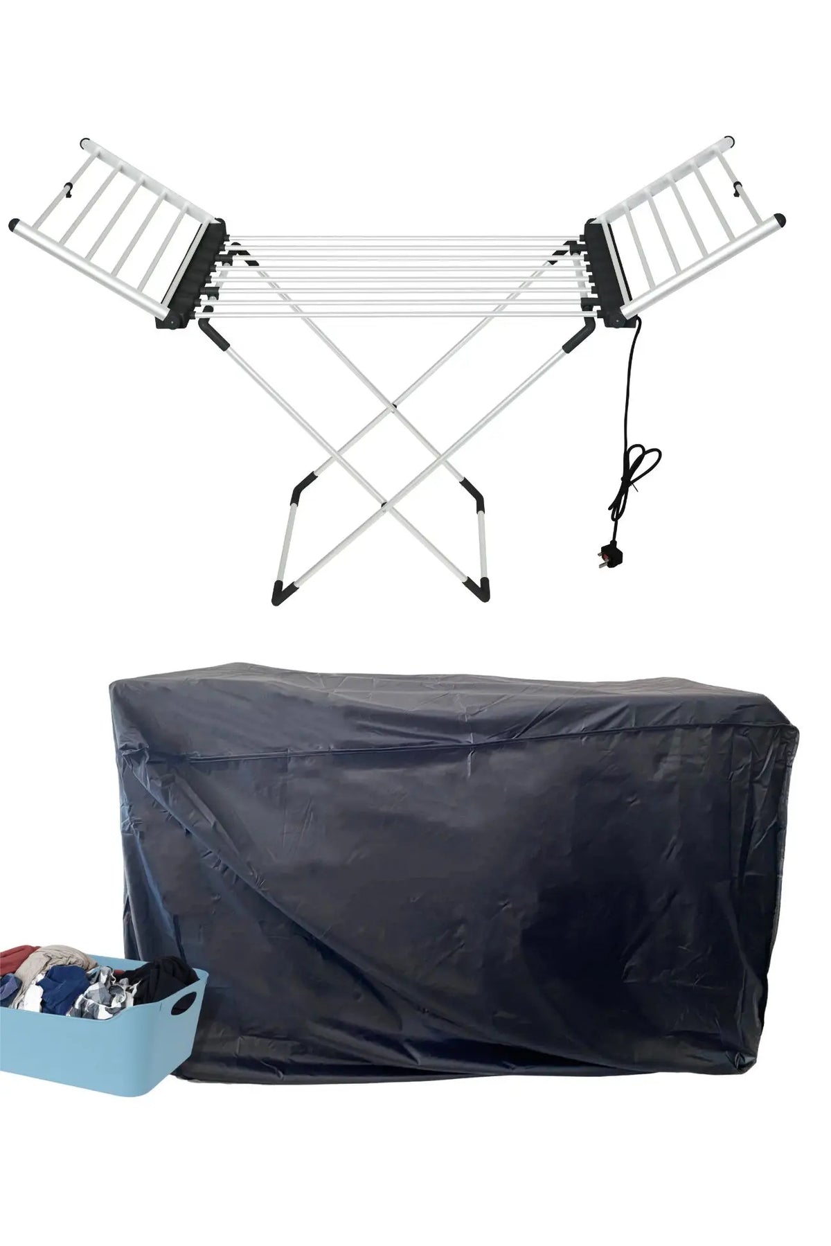 Large Heated Clothes Airer with Timer – Fast Drying, Energy-Efficient, Foldable Electric Clothes Drying Rack.