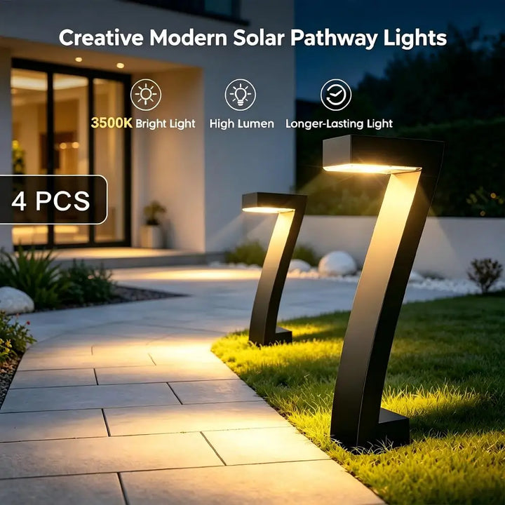 4-Pack Solar Pathway Lights – IP65 Waterproof LED Garden Lights.