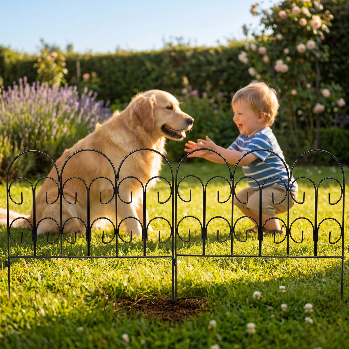 Rustproof Metal Garden Fence Panels – Flower Bed Border & Animal Barrier.