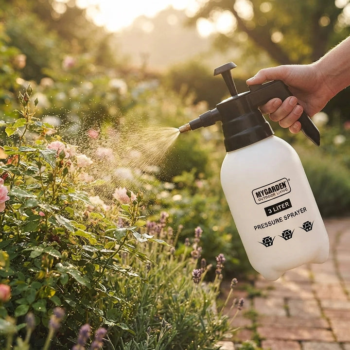 3L Pressure Sprayer – Handheld Garden Pump Sprayer with Adjustable Nozzle.