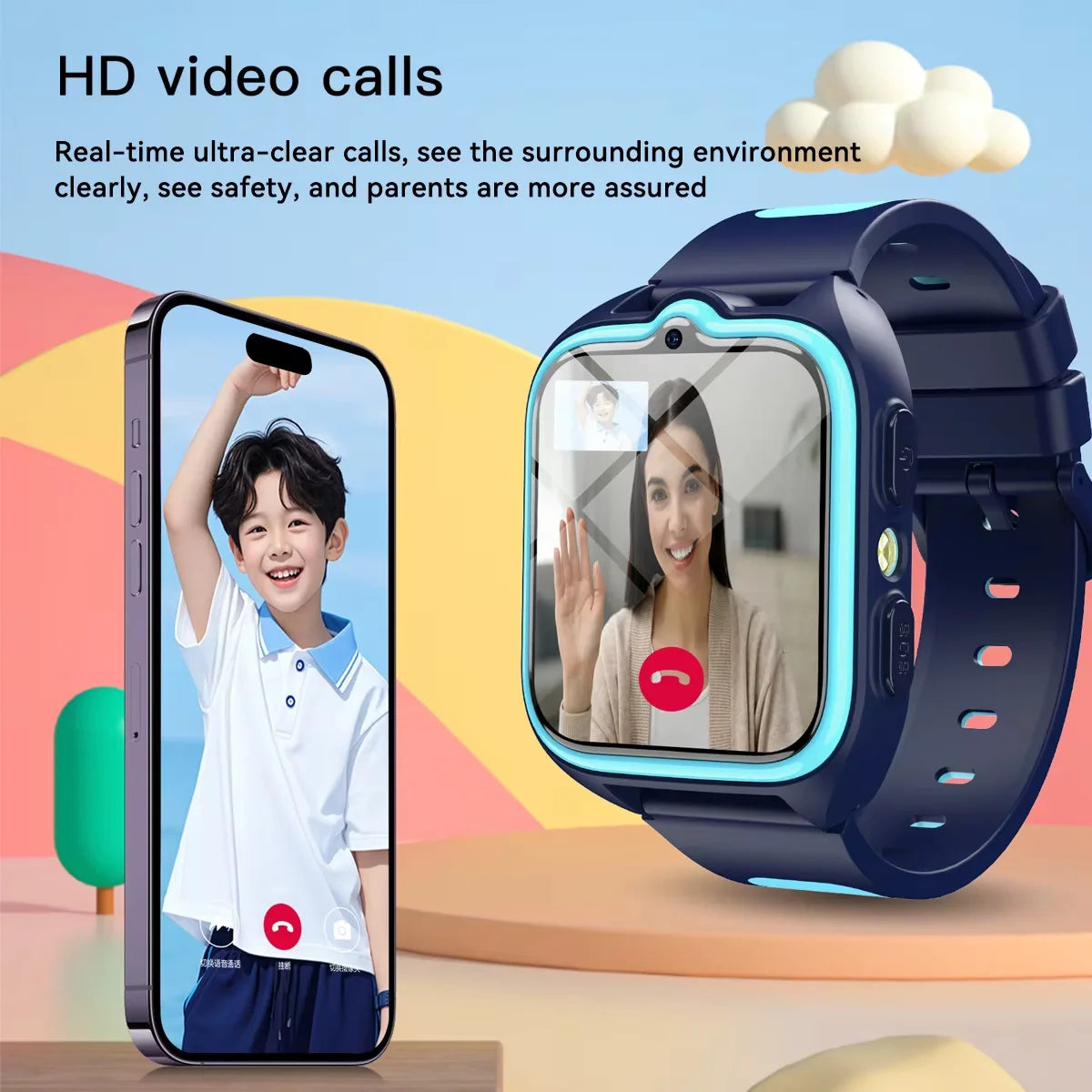 Blackview Z30 Kids Smartwatch – 4G GPS/LBS/WiFi Location Tracker, Video Calling, 1.75" TFT Display.