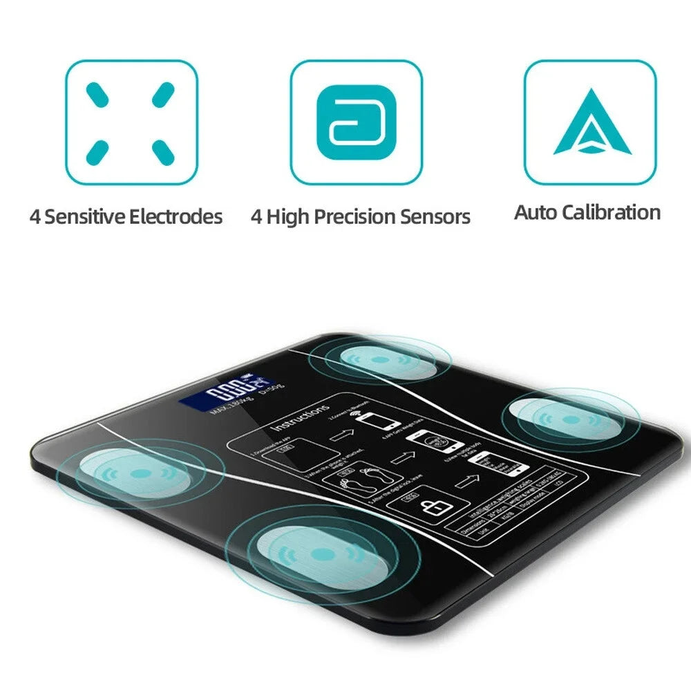 Smart Digital Bathroom Scale – Body Weight & Body Fat Monitor, Compact Electronic Fitness Scale.