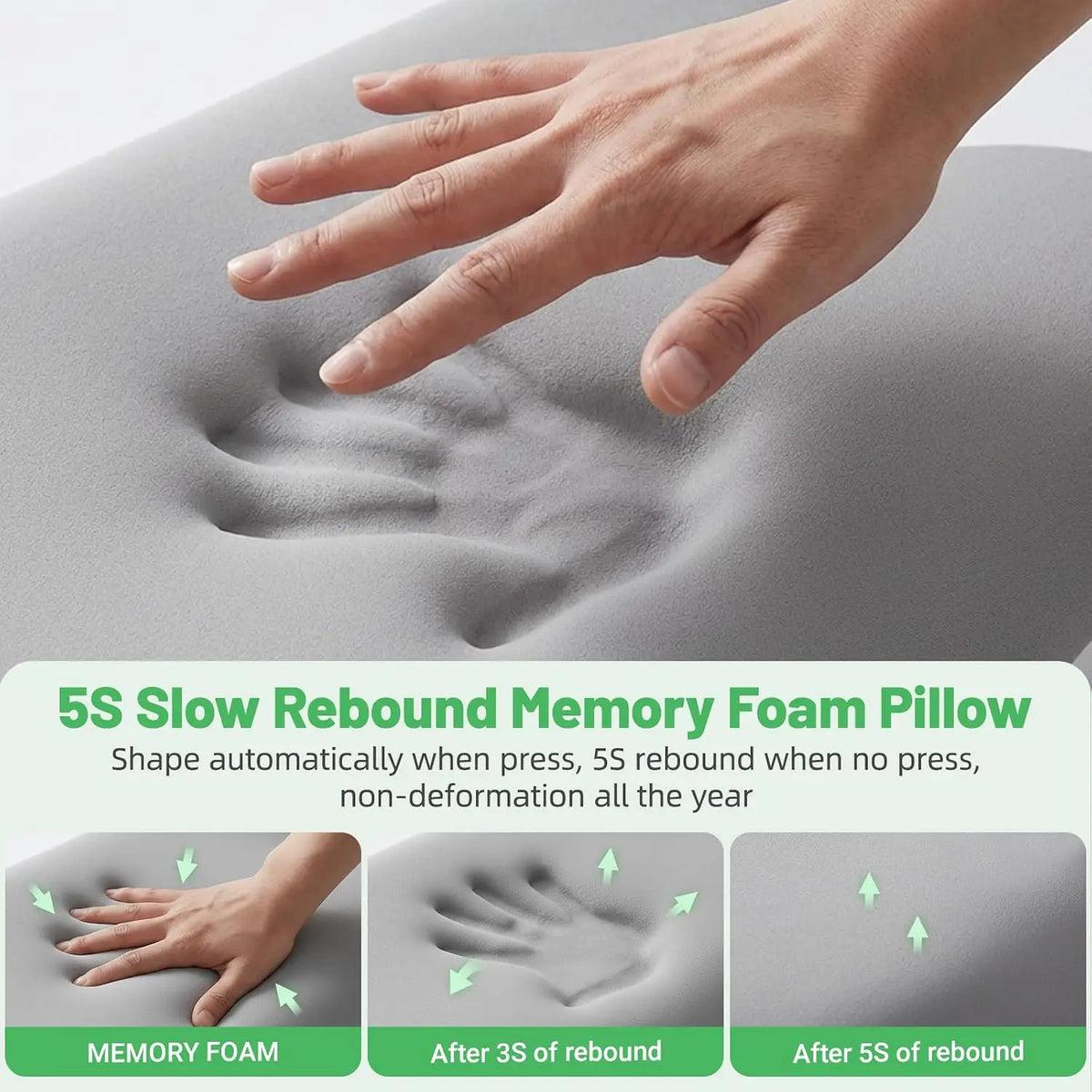 Adjustable Memory Foam Cervical Pillow – Ergonomic Contour Neck Support.