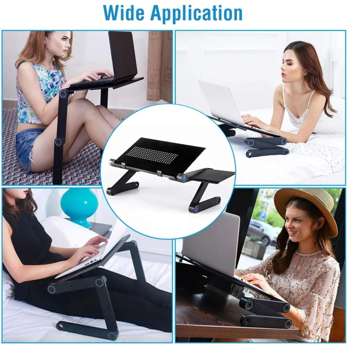 Adjustable Folding Laptop Stand Table – Portable Sofa Lap Desk & Computer Tray.