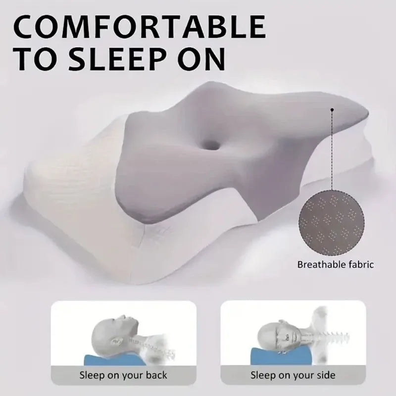 Memory Foam Cervical Pillow – Ergonomic Contoured Neck & Head Support Pillow for Sleeping.