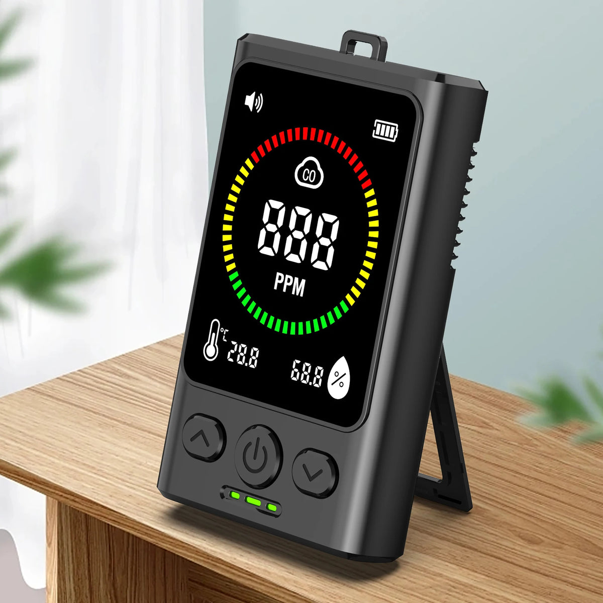 3-in-1 Carbon Monoxide Detector – Rechargeable CO Alarm with LCD Display for Homes.