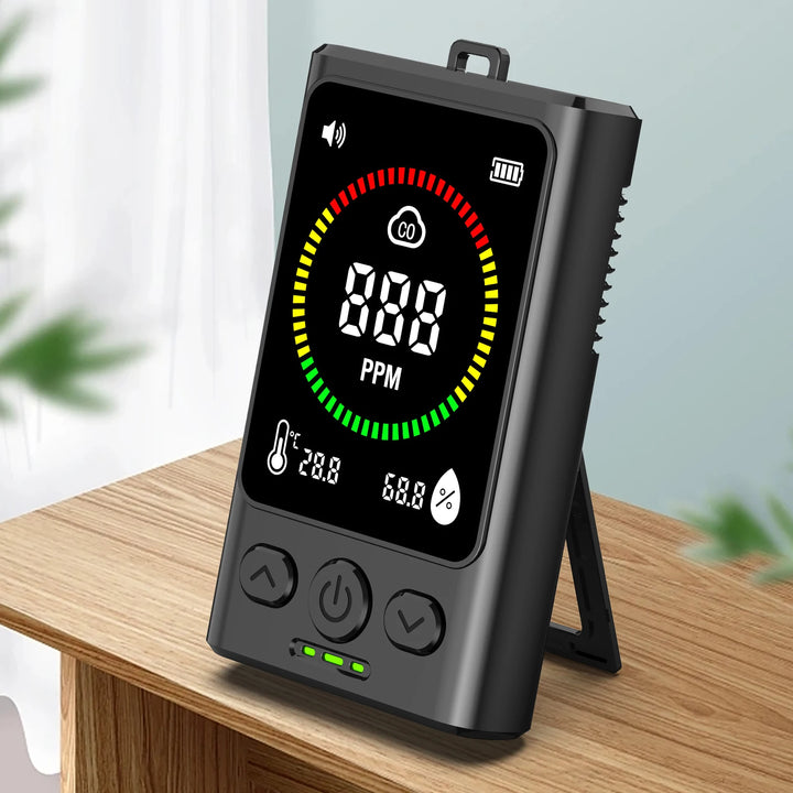 3-in-1 Carbon Monoxide Detector – Rechargeable CO Alarm with LCD Display for Homes.