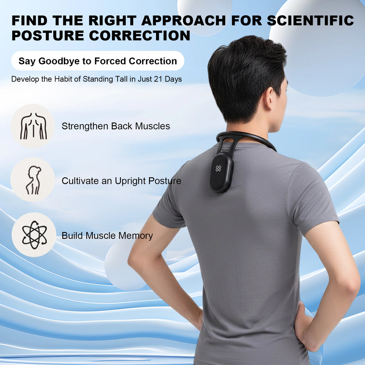 Smart Posture Corrector with Vibration Reminder – Real-Time Posture Trainer & Adjustable Back Support Brace for Adults & Kids.