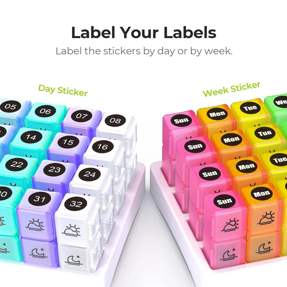 Monthly Pill Organizer AM/PM – 31-Day Medicine Box with 2 Daily Compartments for Vitamins, Supplements & Medication.