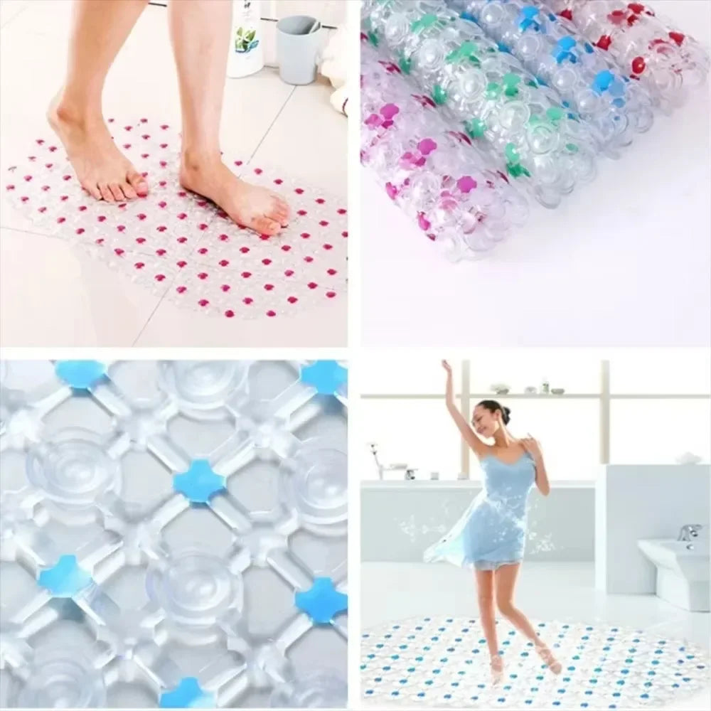 Anti-Slip Bath Mat – Soft Shower & Massage Floor Rug with Suction Cups.