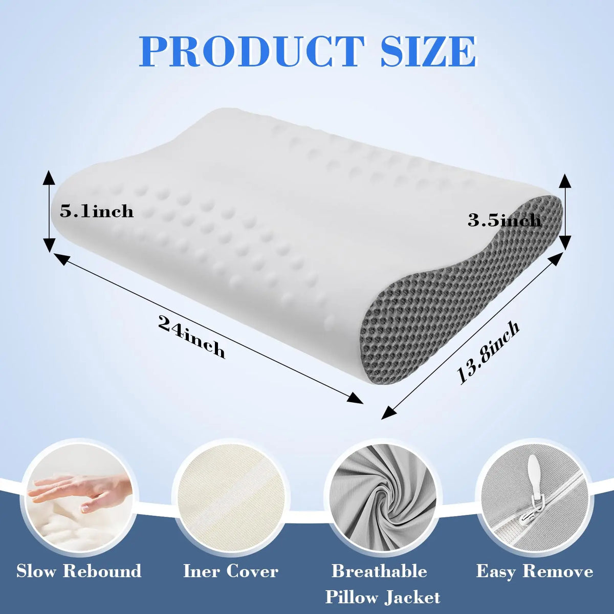 Ergonomic Cervical Memory Foam Pillow.