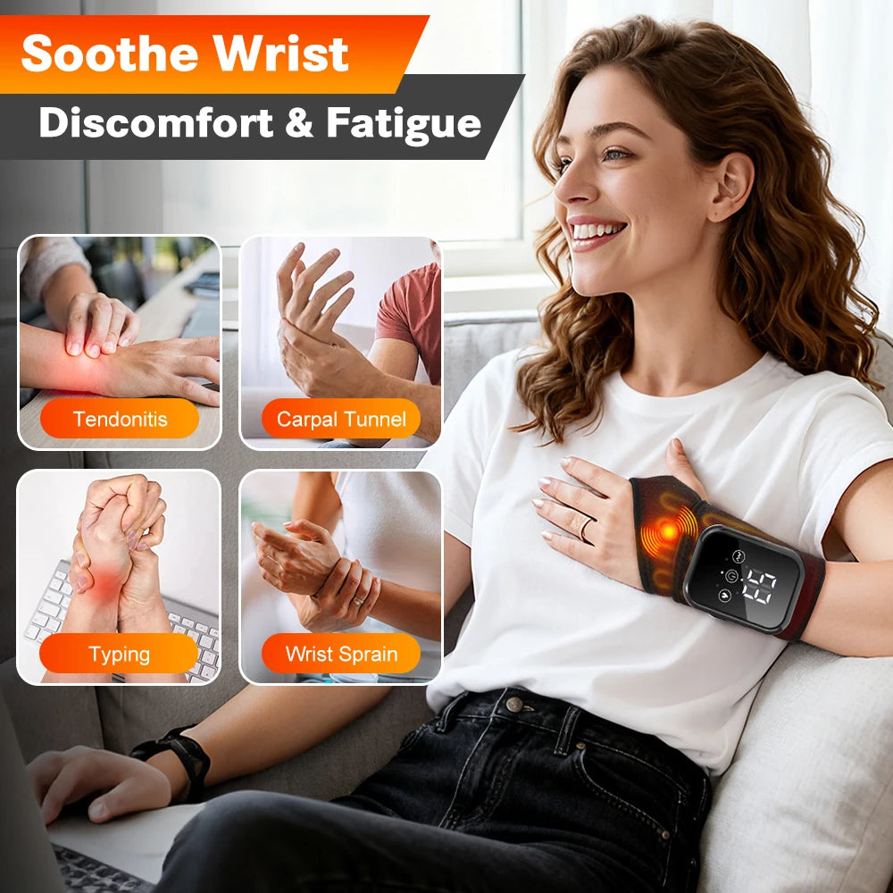 Cordless Wrist Support Wrap with 15-Min Timer & 2000mAh Rechargeable Battery.