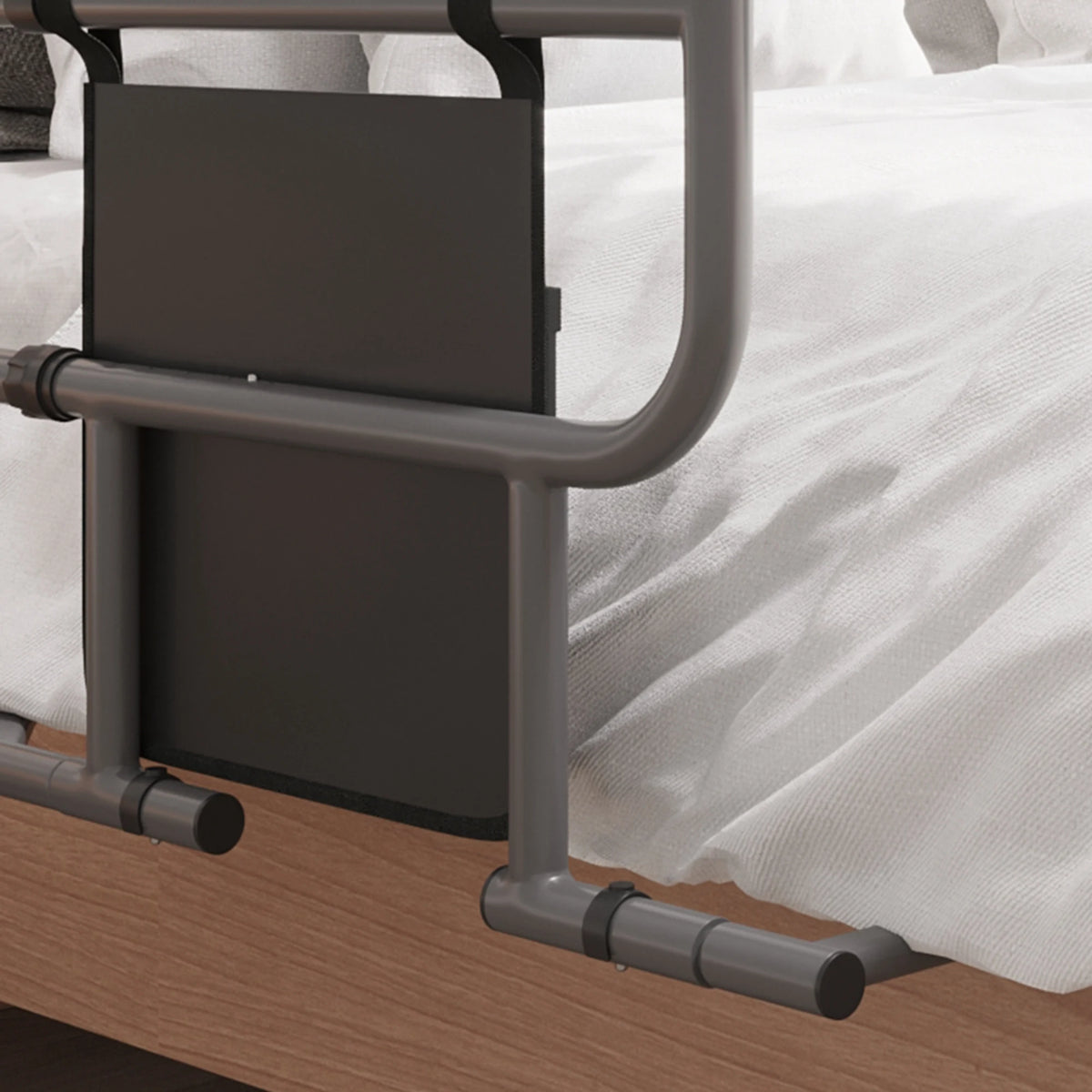 Folding Bed Rail for Adults – Adjustable Bed Assist Safety Bar with Storage Pocket.
