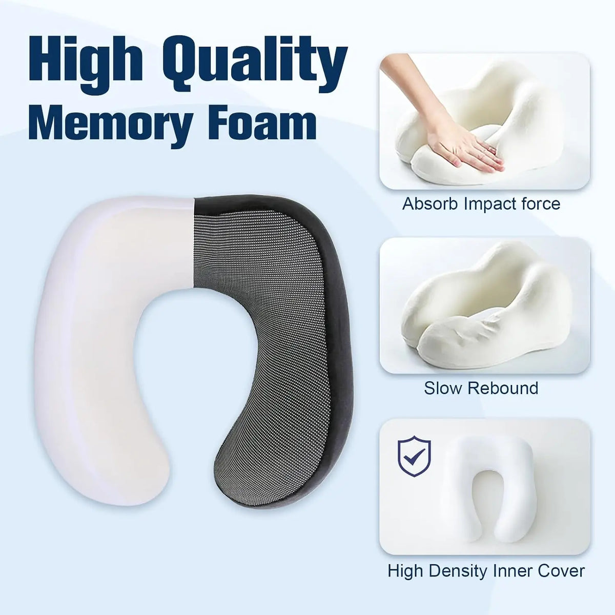 Travel Neck Pillow with Eye Mask, Earplugs & Carry Bag.
