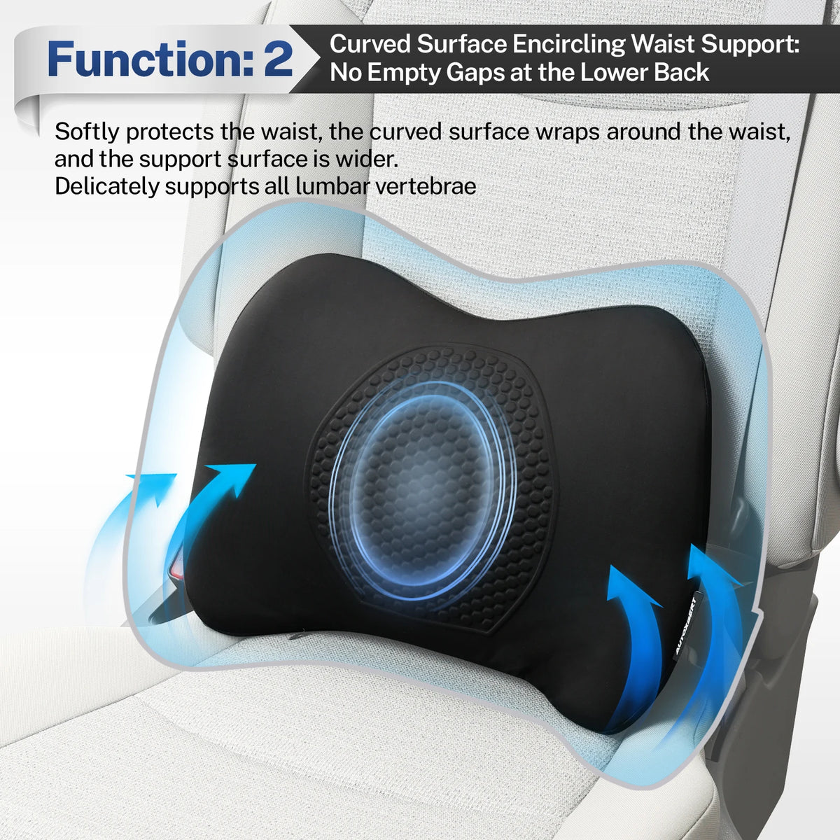 Memory Foam Lumbar Support Cushion – Ergonomic Backrest Pillow for Wheelchair, Office Chair & Car Seat