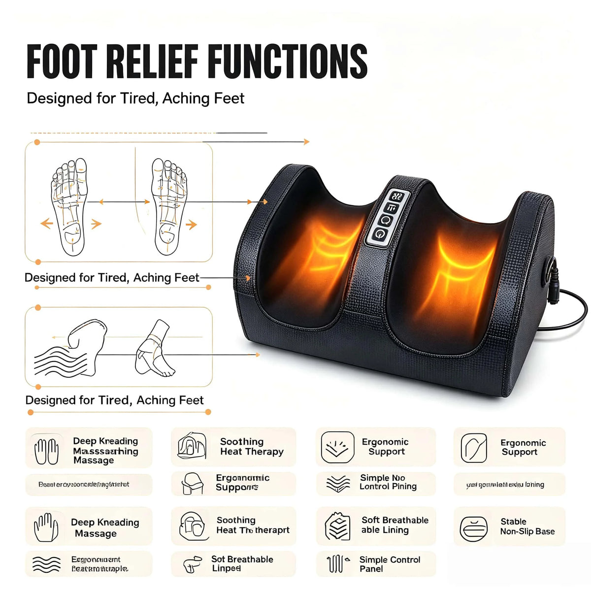 Electric Shiatsu Foot & Leg Massager with Heat – 3 Intensity Levels.