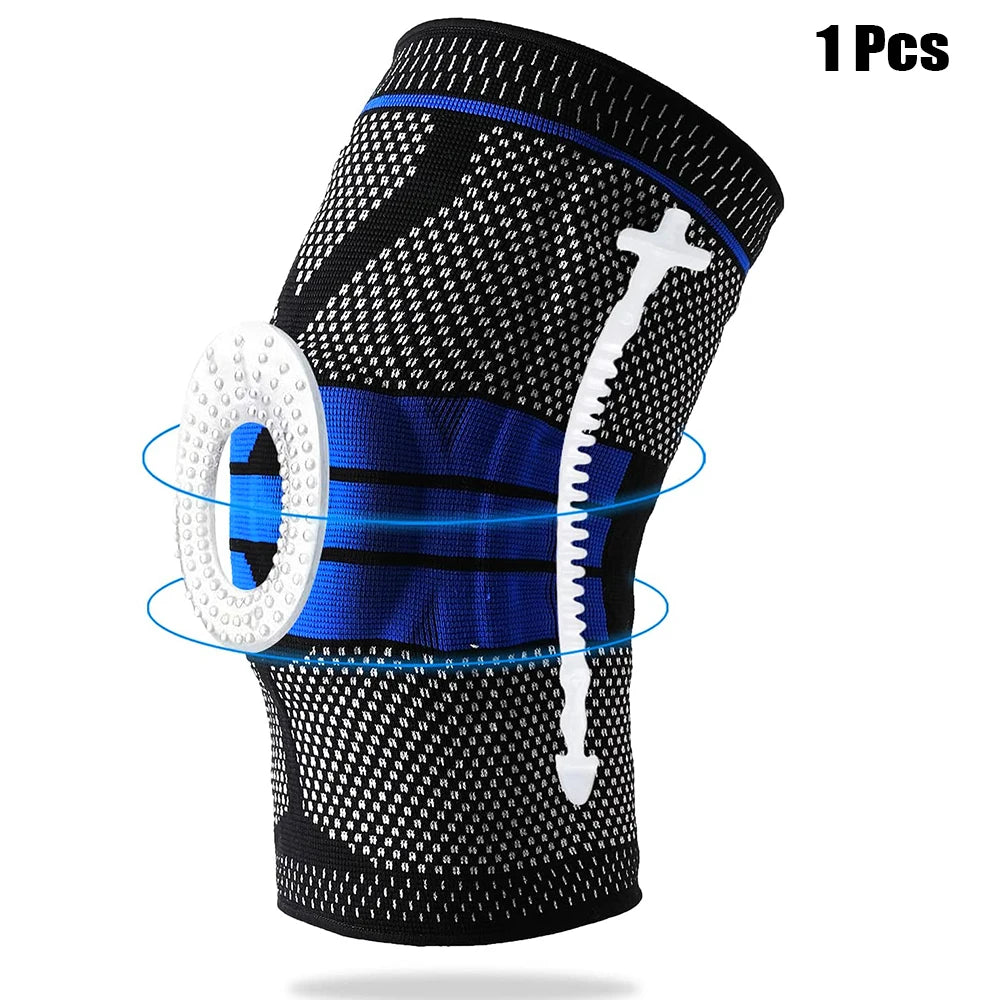 Silicone Padded Knee Support Sleeves for Sports & Fitness.
