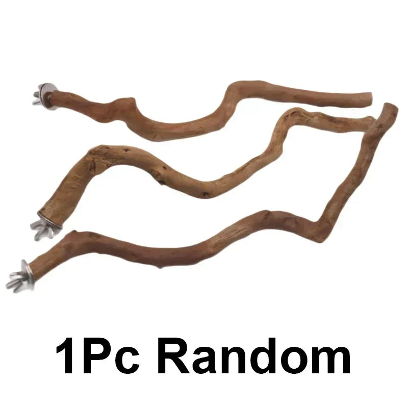 Natural Parrot Perch – Wooden Bird Stand & Climbing Branch for Parakeets.