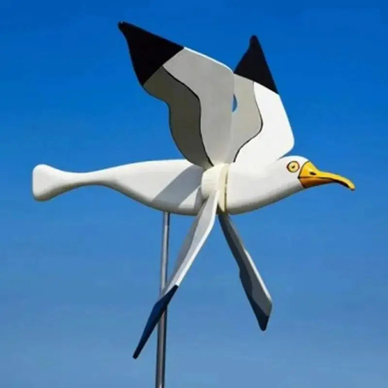 Seagull Bird Wind Spinner with Stake – Outdoor Garden & Yard Decoration.