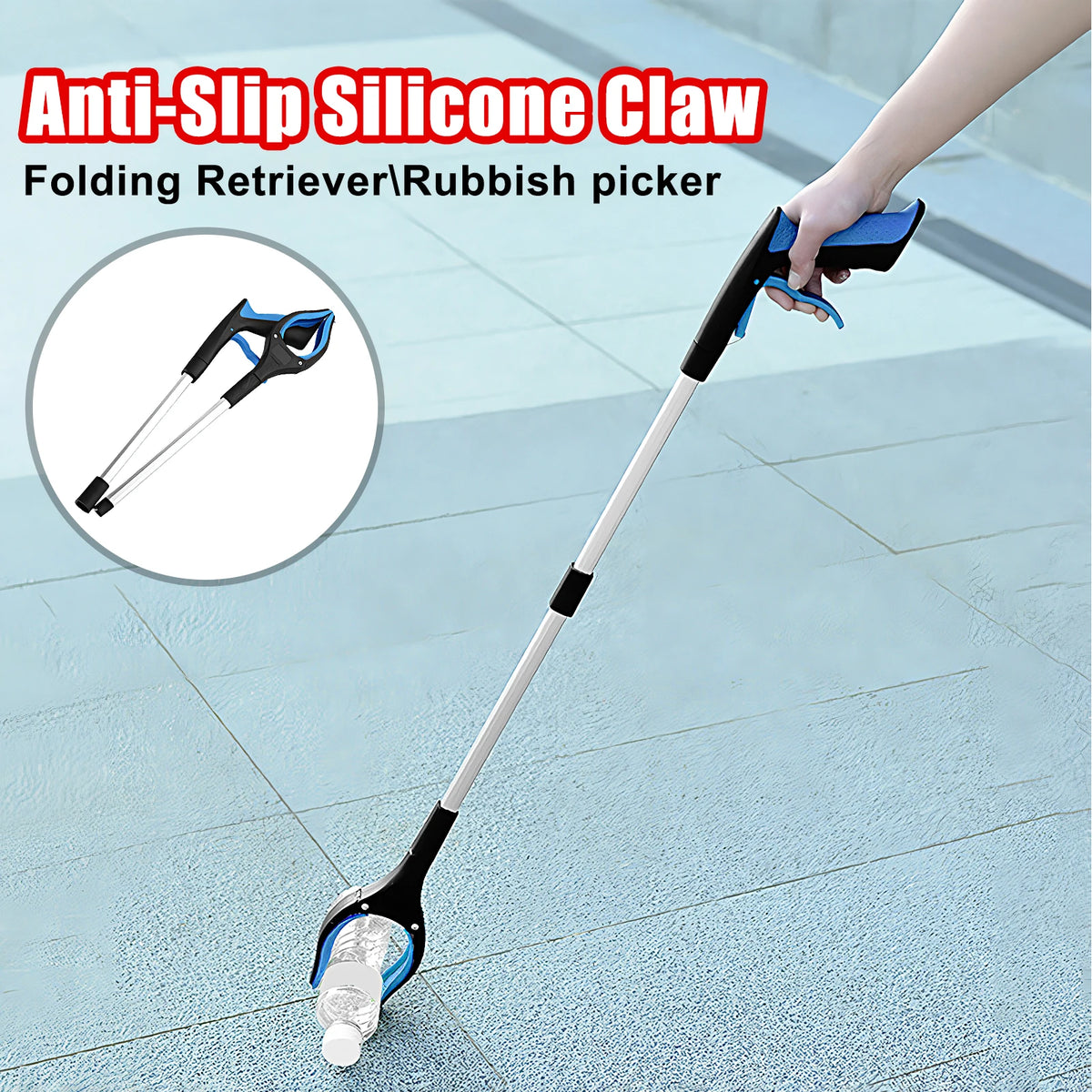 Extra-Long Foldable Grabber Tool – Multi-Angle Reacher & Garbage Picker.