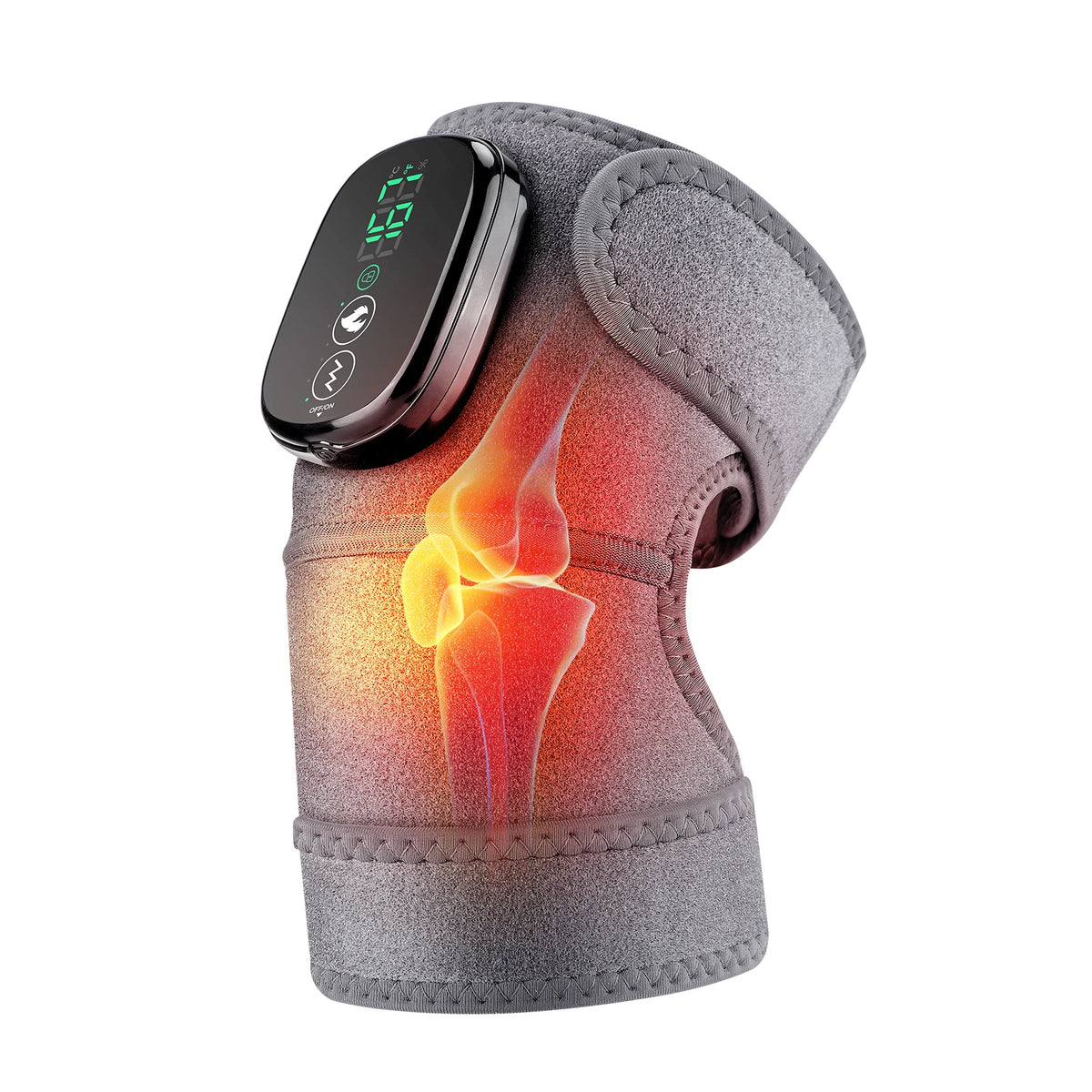 3-in-1 Heated Vibration Knee Massager with 5000mAh Rechargeable Battery