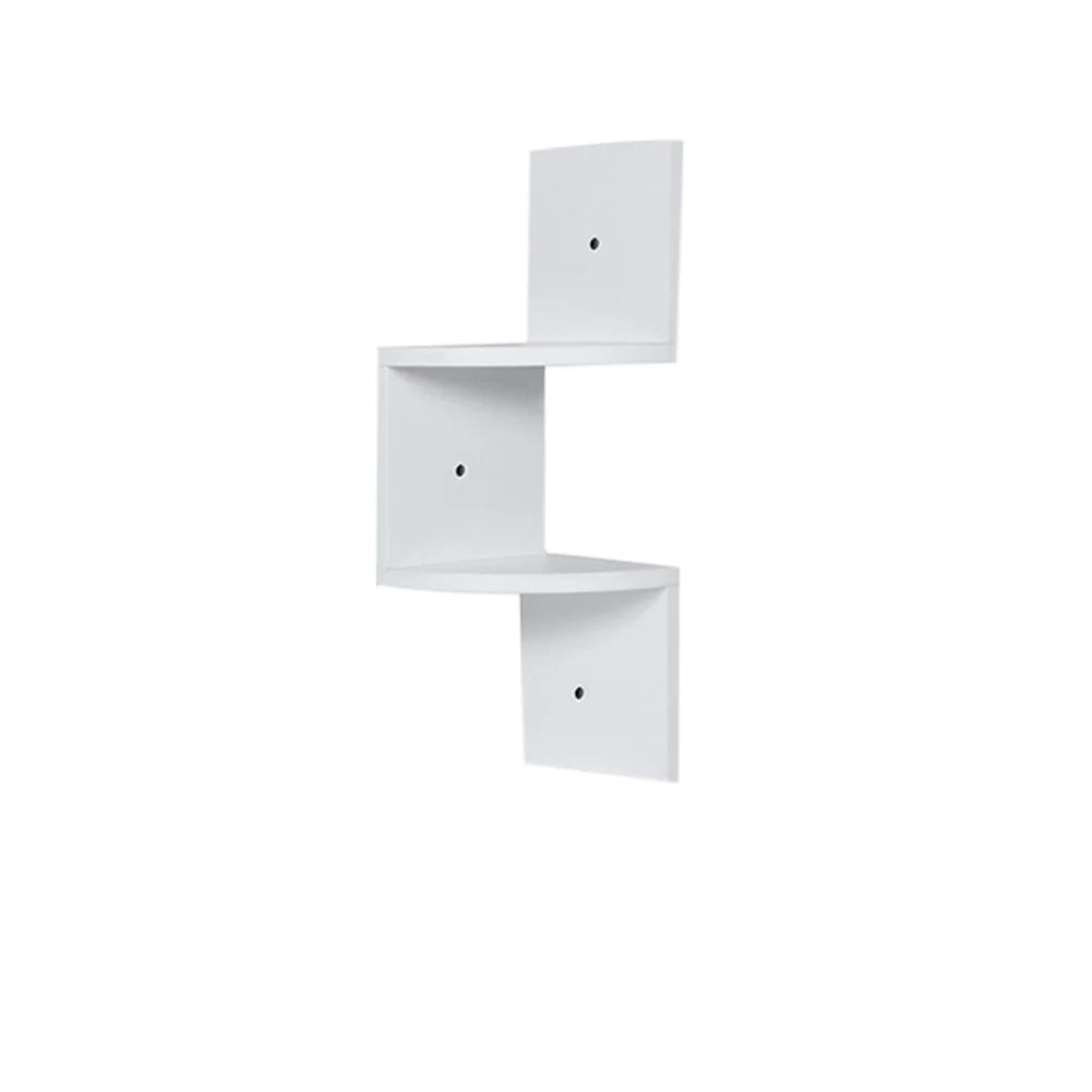 Zigzag Floating Corner Shelves Storage Organizer For Home Office