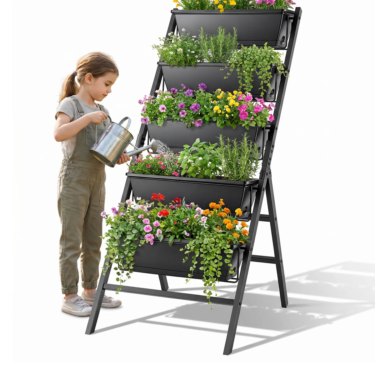 5-Tier Plant Stand – Multi-Level Steel Garden Plant Rack.