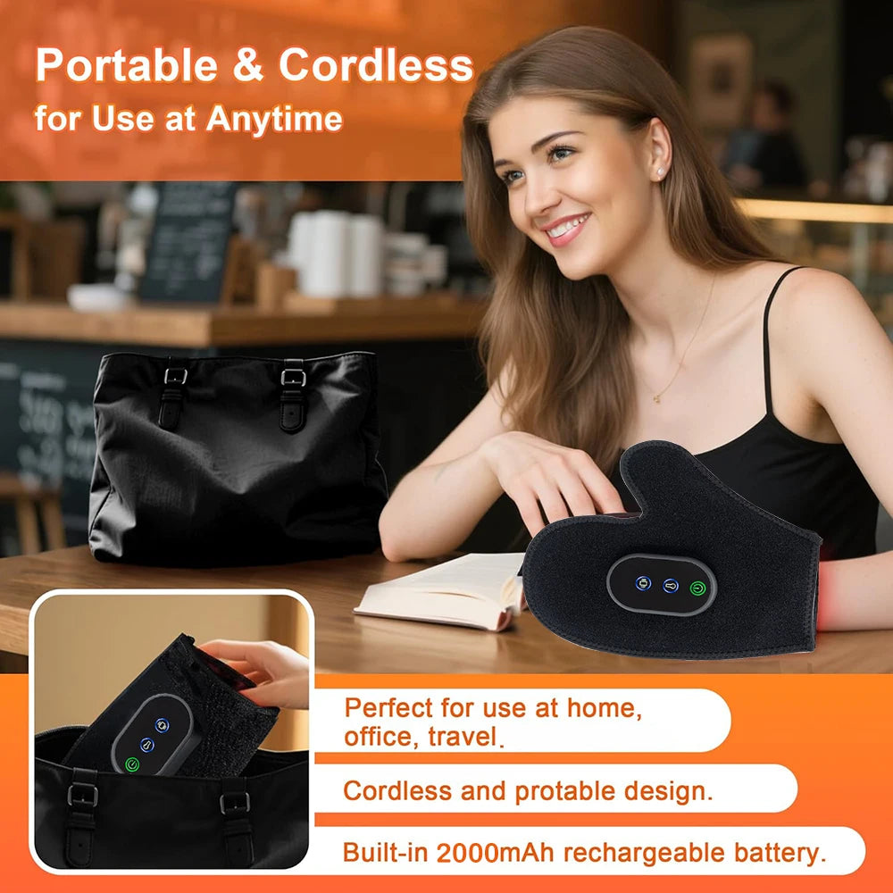 Electric Hand Massager with Heat & Vibration – Finger, Palm & Wrist Relaxation Glove.