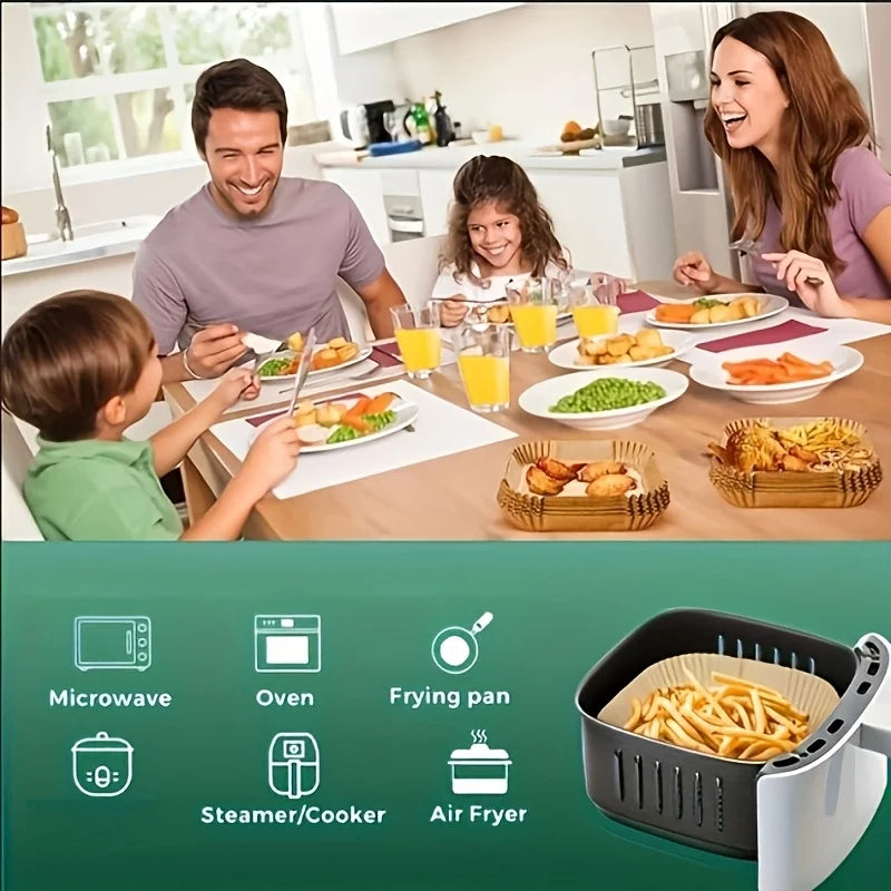 Air Fryer Paper Liners – Non-Stick Disposable Parchment Liners for Easy Cooking & Cleanup.