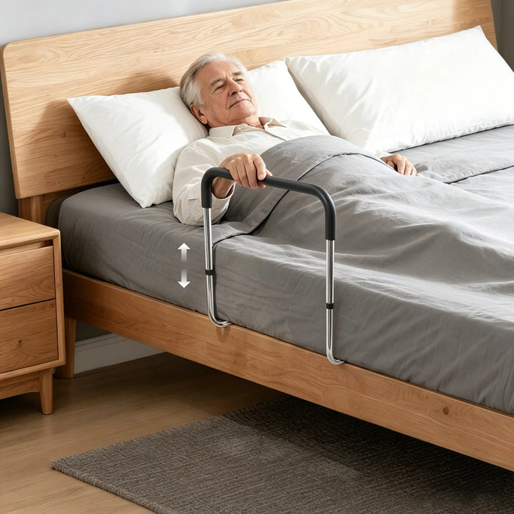 Elderly Bedside Safety Rail – Anti-Fall Bed Guardrail & Getting-Up Grab Bar for Adults.