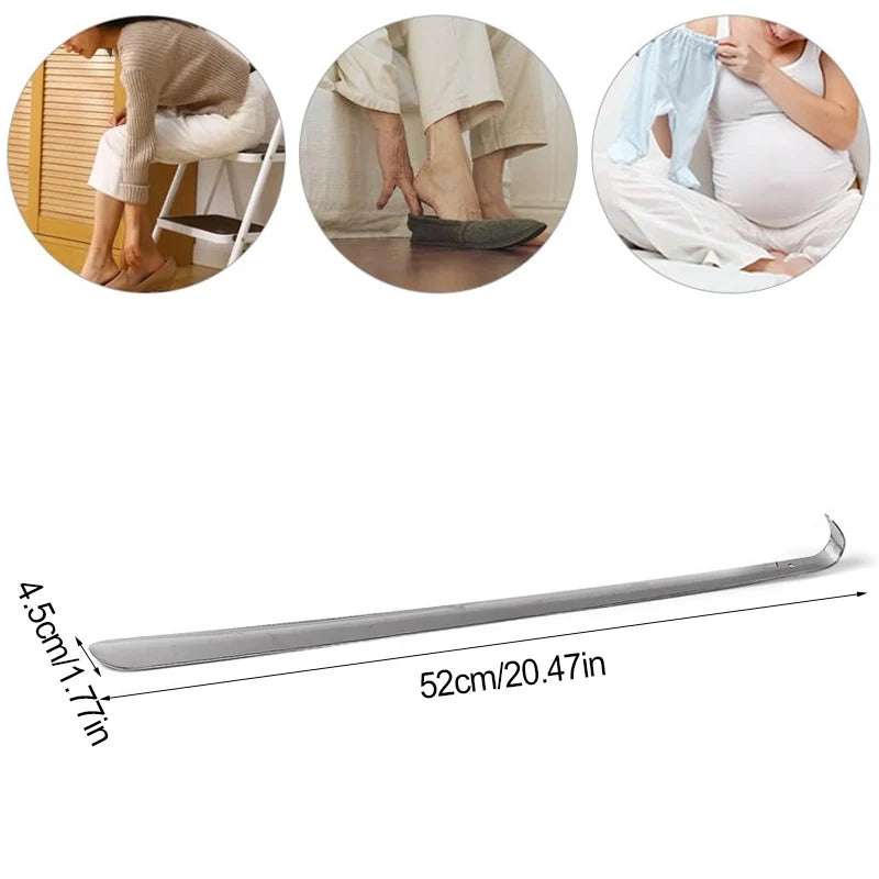 Long Handled Metal Shoe Horn (52cm)