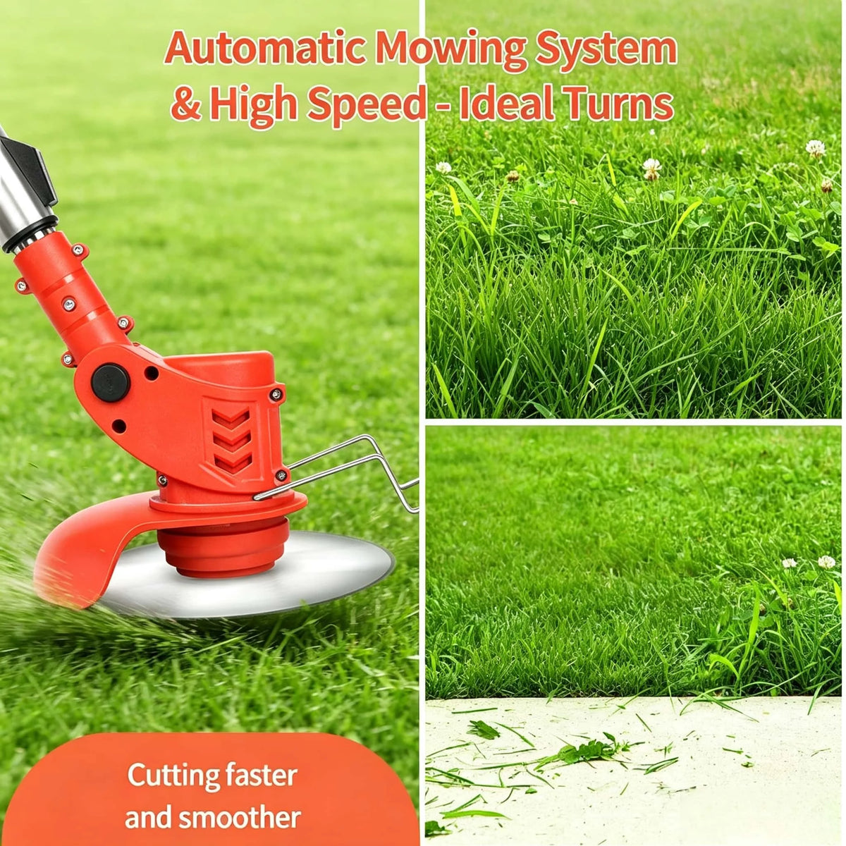 21V Cordless Electric Weeder – 800W Garden Grass Trimmer with Adjustable Telescopic Handle & Multi-Blade Cutter.